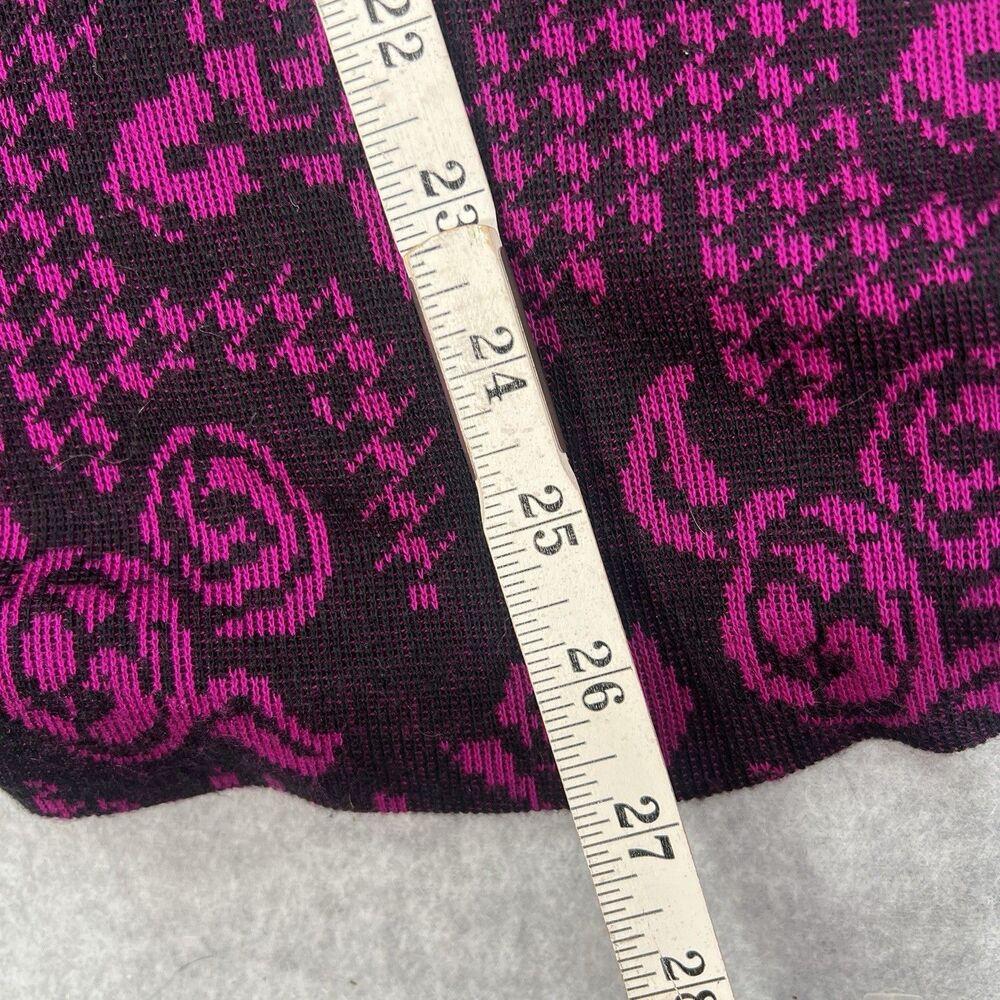 Vintage 1980s California Girl by Petrina Aberle floral houndstooth knit s/m* - Picture 16 of 16